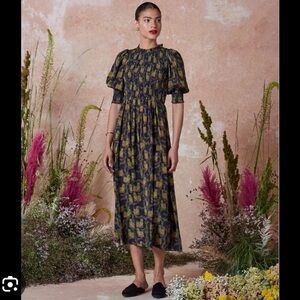 Muzungu Sisters Julia Midi Dress in Wild Cat Black